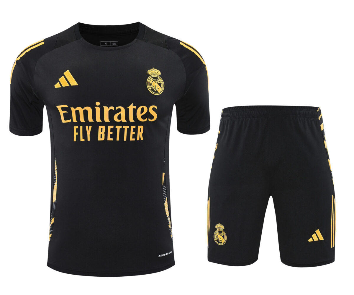 Conjunto de calentamiento Real Madrid negro y amarillo 2 - NewNow