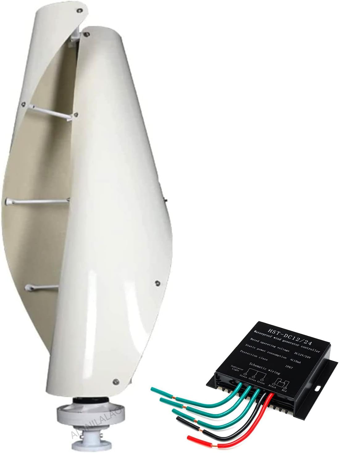 10000W Magnetic Levitation Axis Vertical Wind Turbine Generator, Wind Generator Power Turbine Vertical for Windmills Mobile Homes with Controller MPPT 48V