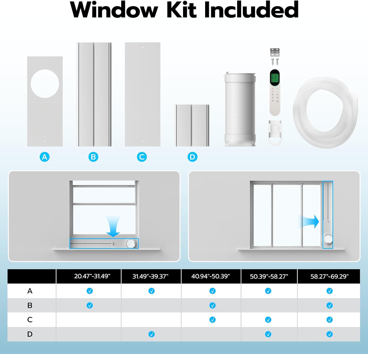 ZAFRO Portable Air Conditioners 12,000 BTU (8,000 BTU SACC), 44dB-Quiet Cooling, WiFi/App Control, 24H Timer with Fan & Dehumidifier, Easy Installation for Bedroom, Office, Living Room