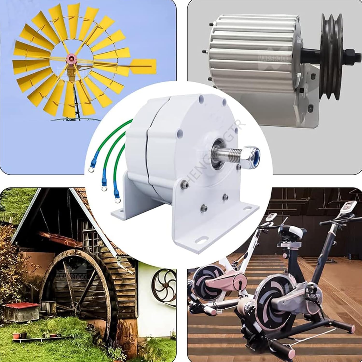 220v, 14000W Low RPM Permanent Magnet Generator,Three Phase AC Alternator 12V 24V 48V 220V Noiseless DIY Wind Turbine with Base Household Electric Motor