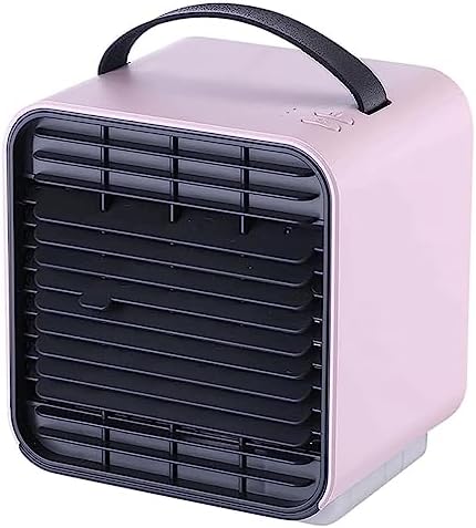 Portable Air Conditioner Fan, Rechargeable USB Air Conditioner Fan, Personal Mini Evaporative Air Cooler with 3 Speeds, Quiet Air Cooler Fan, for Home Office (Color : Pink)