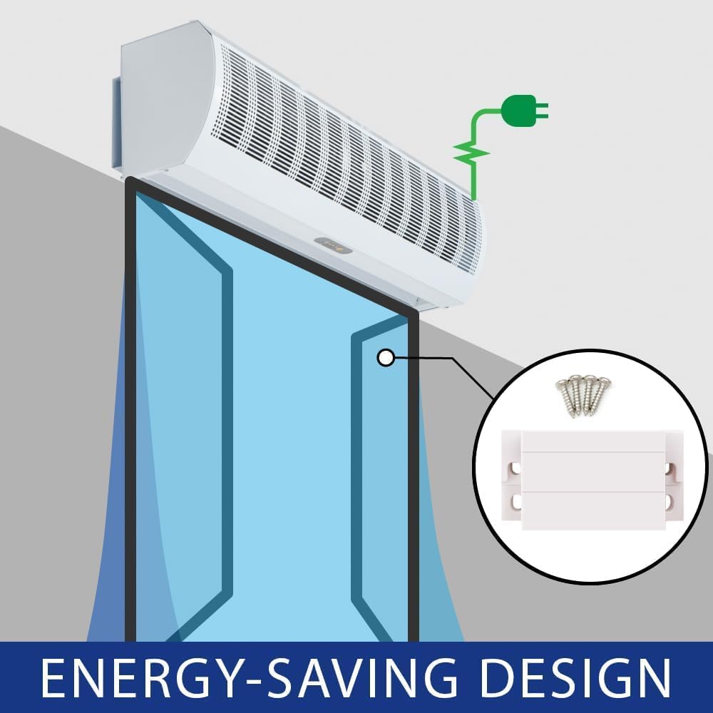 Wostore 36 Inch Remote control Air Curtain Super Power 2 Speeds Adjustable Commercial Indoor Household with Magnetic Door Switch, Lightweight,CE Certified,Easy Installation,110V/120V