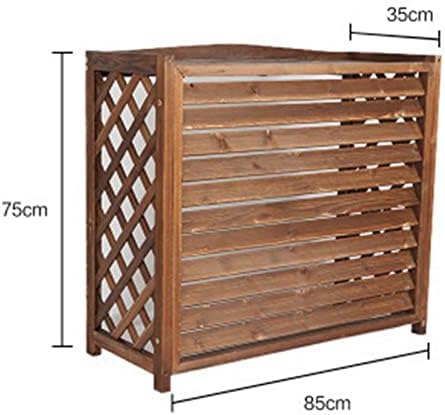 Outside Units Central Air Conditioning Cover Privacy Fence Screen,preservative Wood Air Conditioner Flower Stand Louver Grill Dust Cover, Decorative Garden Terrace Freestanding Privacy Fence