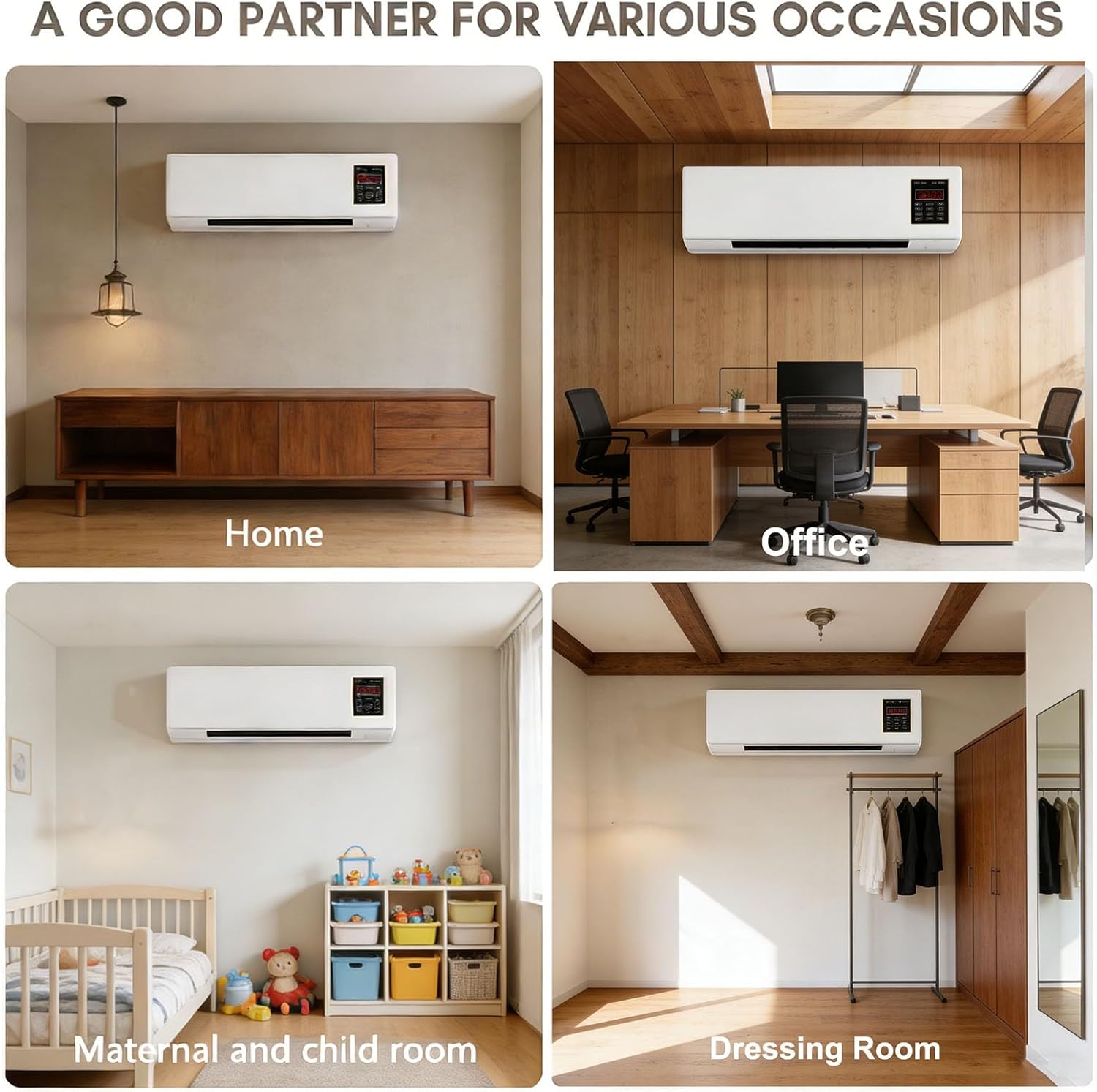 Portable Air Conditioning Mini Wall Mounted Ac Unit Heater for Bedroom, 2 In 1 Smart Cold and Hot Air Conditioners Mini AC/Heating System with Remote Control(Yellow)