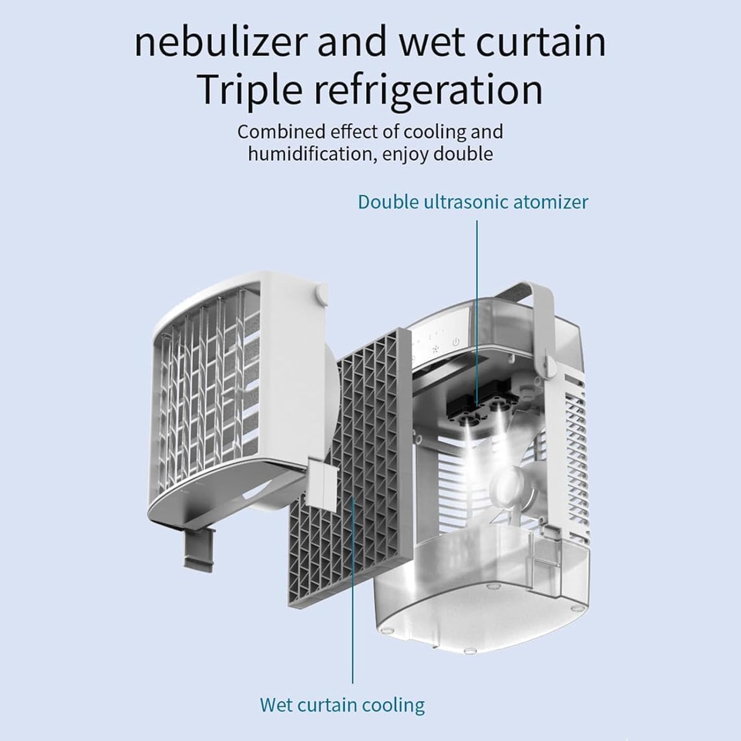 Portable Air Conditioning Household Sprayer Refrigeration Small Conditioner Indoor Water Electric Fan Night Light Misting Cooling for Home