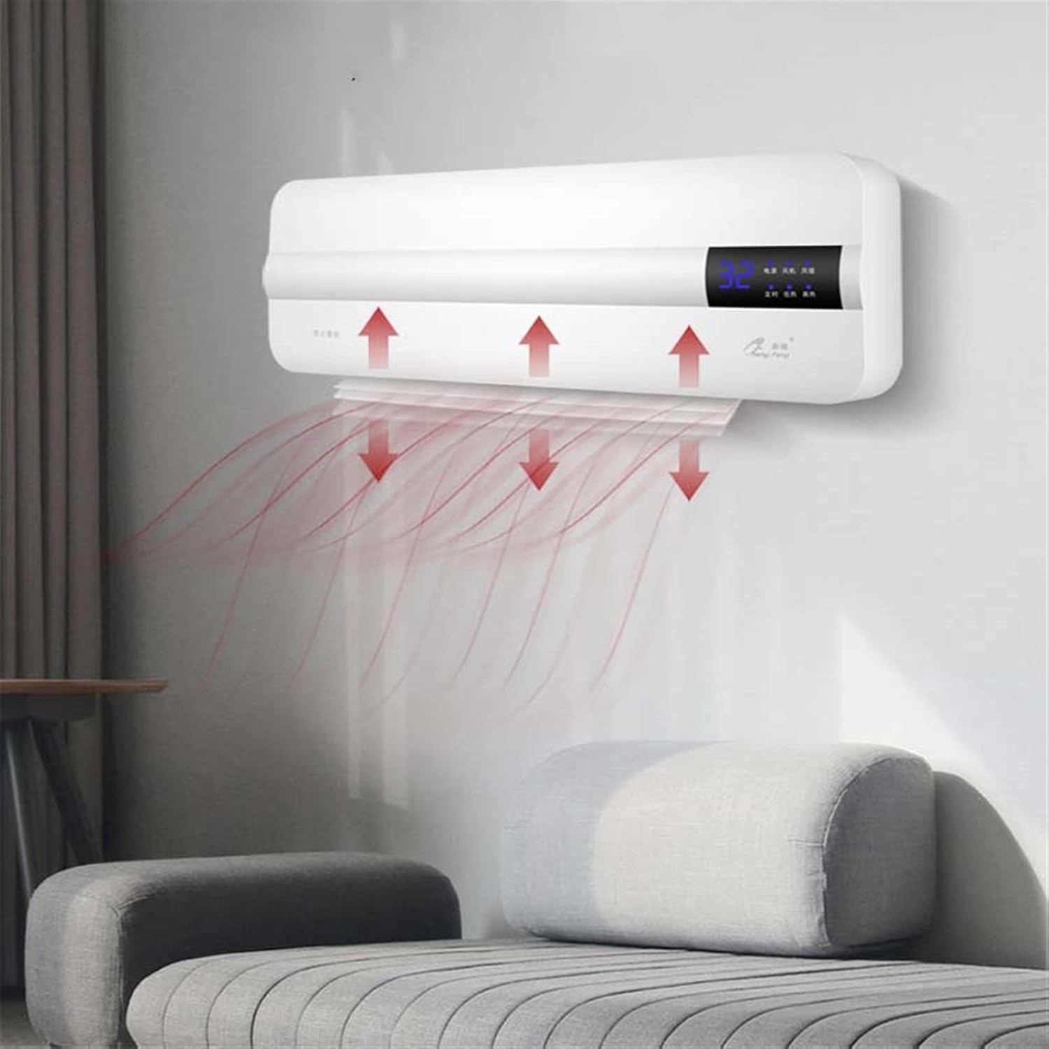 Air Conditioner Energy-saving Wall-mounted Air Conditioner Portable Heating Fan Home Timing Free Installation Remote Control Thermostat