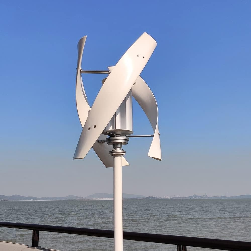 Wind Turbine, 2000w Vertical Axis Wind Turbine Generator Complete Set 48v Windmill AC Output Household Kit with Controller Inverter(48V)