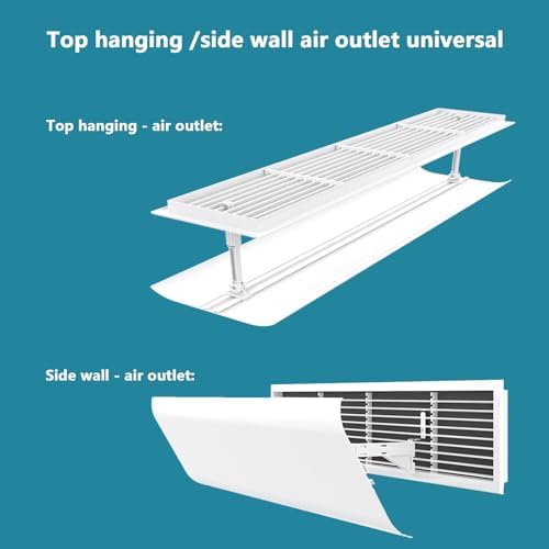 Central Air Conditioner Deflector - Adjustable Ceiling Vent Diffuser With 180° Wide-Angle, Anti-Condensation Baffle For Prevent Direct Breeze & Improve Airflow(47x12in/120x30cm)