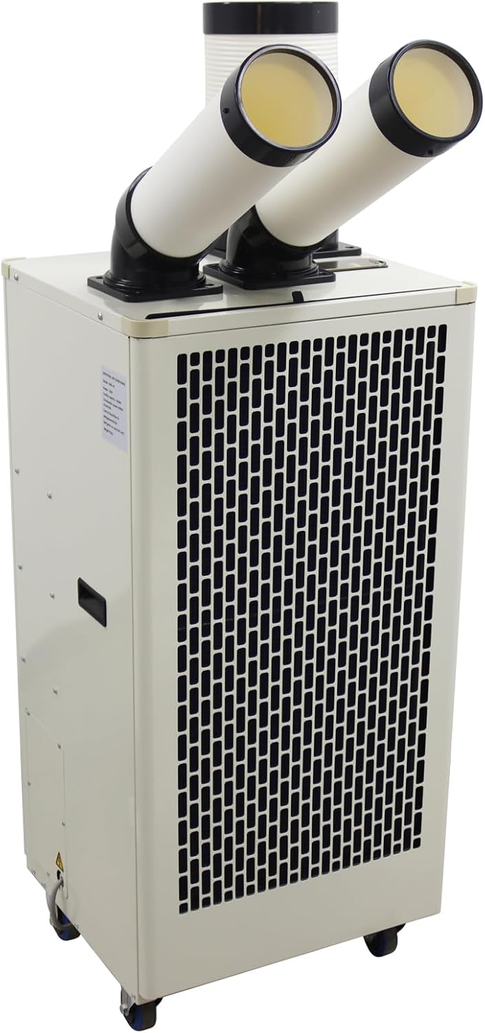 INTSUPERMAI Industrial Air Conditioner Mobile Spot Cooler Air Conditioner Workshop Post Cooling Air Conditioners Two Outlets Mobile Outdoor Cooling Aircon Off-white Color 220V 780m³/h