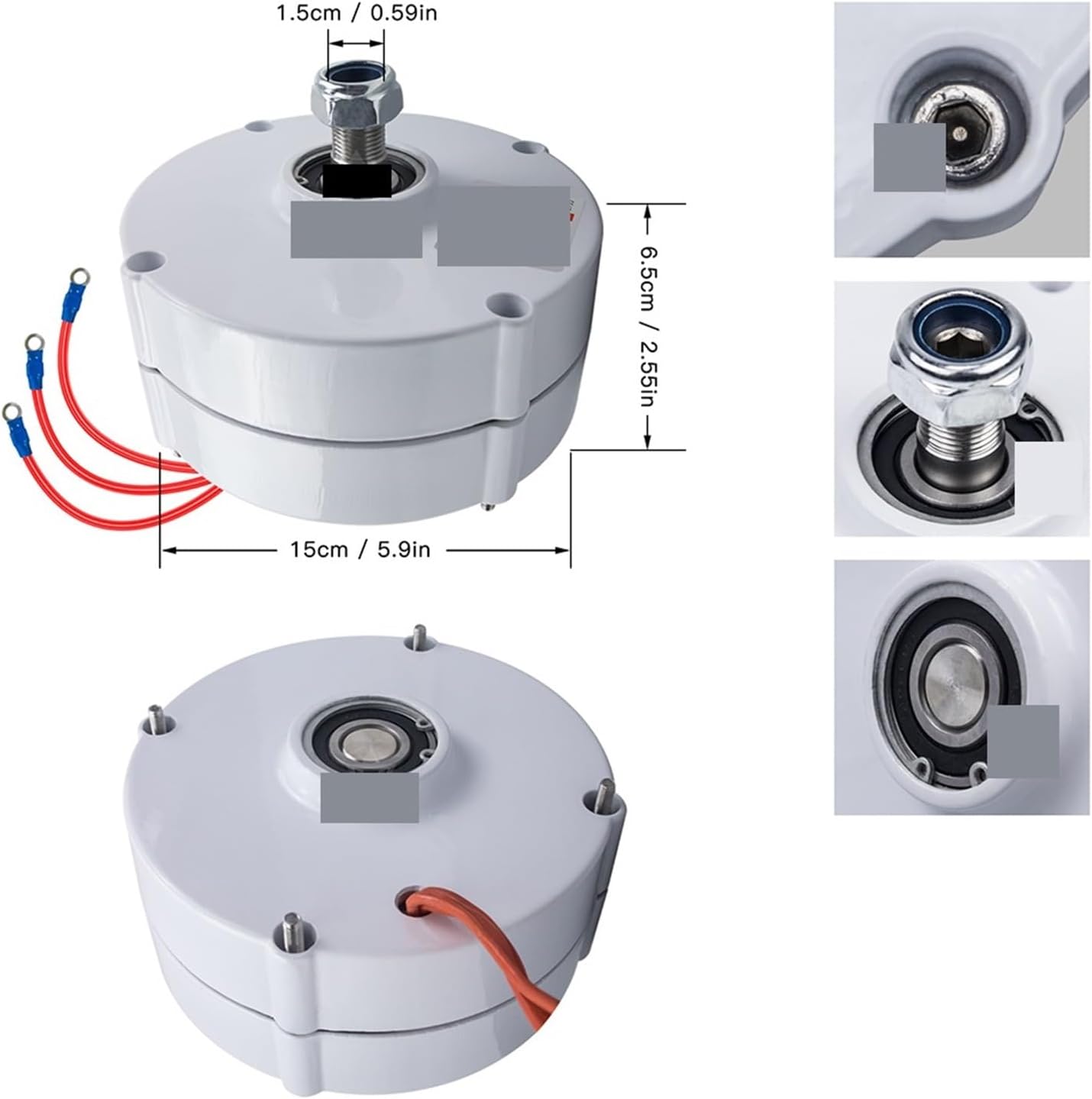 Low Speed 100W AC 12V Or 24V Permanent Magnet Generator Gearless 3 Phase tors for Wind Water Turbine Industrial Energy(Single Shaft,AC 24V_100W)