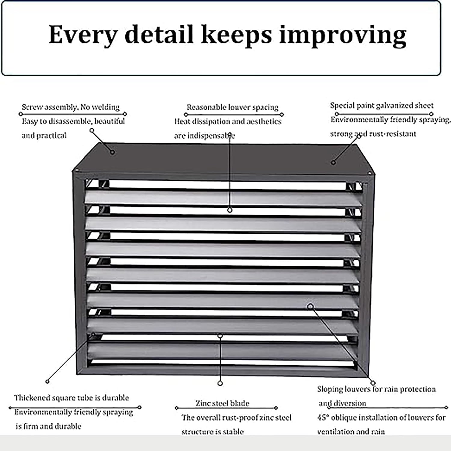 Cover for Outdoor Air Conditioner Fence Screen, Air Conditioning Covers, Trash Enclosure, Aluminum Air Conditioning Cover, Privacy Fence, Flower Rack Shutters