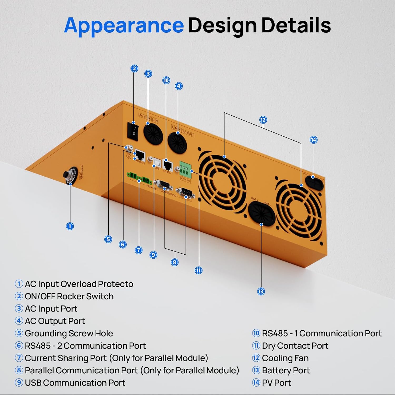ECO-WORTHY 2560Wh Home Power Station Backup Power, 48V LiFePO4 Battery Support Communication、Bluetooth and WiFi, 120V AC 3500W Solar Hybrid Charger Inverter, for Home Backup,Emergency,Solar System