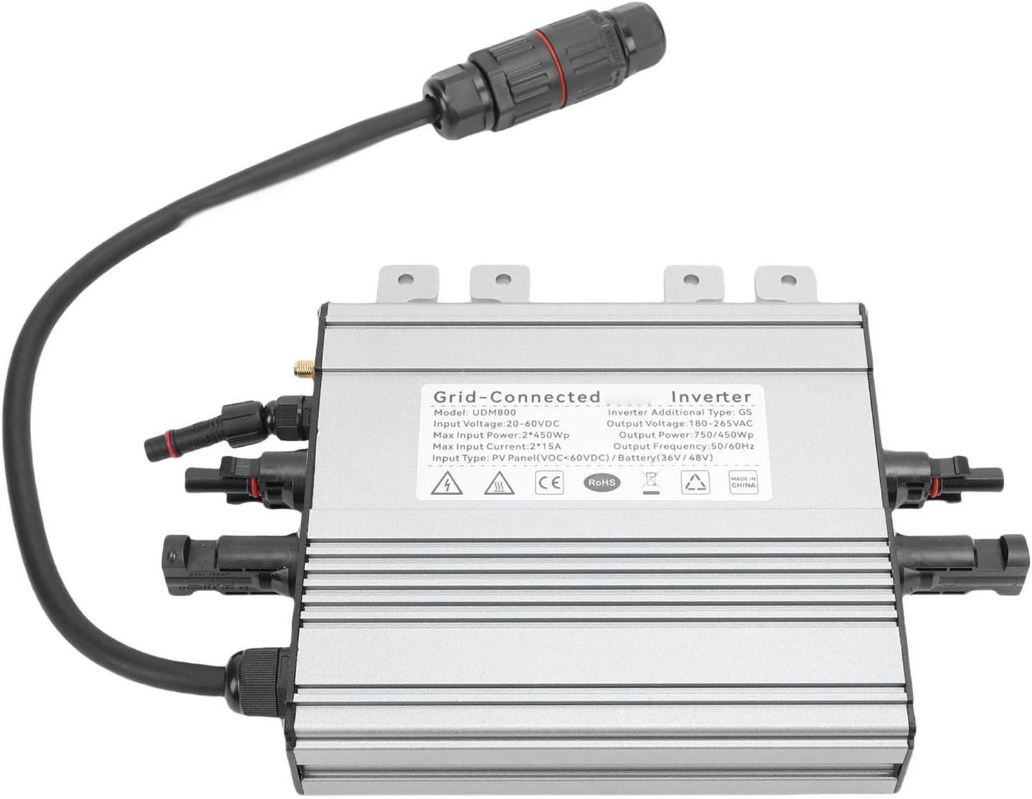 Grid Tie Inverter, 800W Microinverter WiFi PV Battery Mode Water Proof Anti Reverse Grid Tie Inverter for Generation System