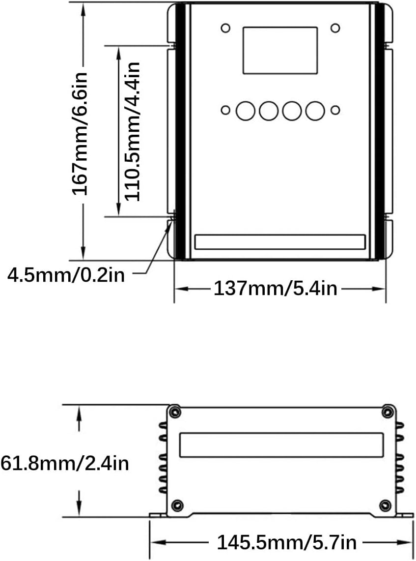 Wind Solar Hybrid Charge Controller, Automatic Recognition 12V / 24V, MPPT 800W Wind PWM 600W PV Solar Digital Intelligent Regulator with LCD Display, Resistor