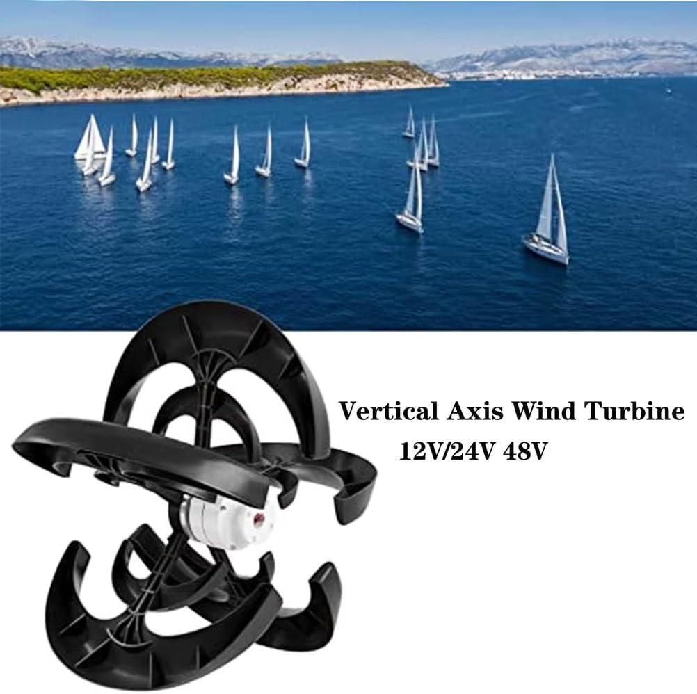 12000W Low Noise Vertical Axi Wind Turbines Generator Kit, 5 Blades Vertical Wind Turbine with Controller for Home Hybrids Streetlight(12V 24V 48V)