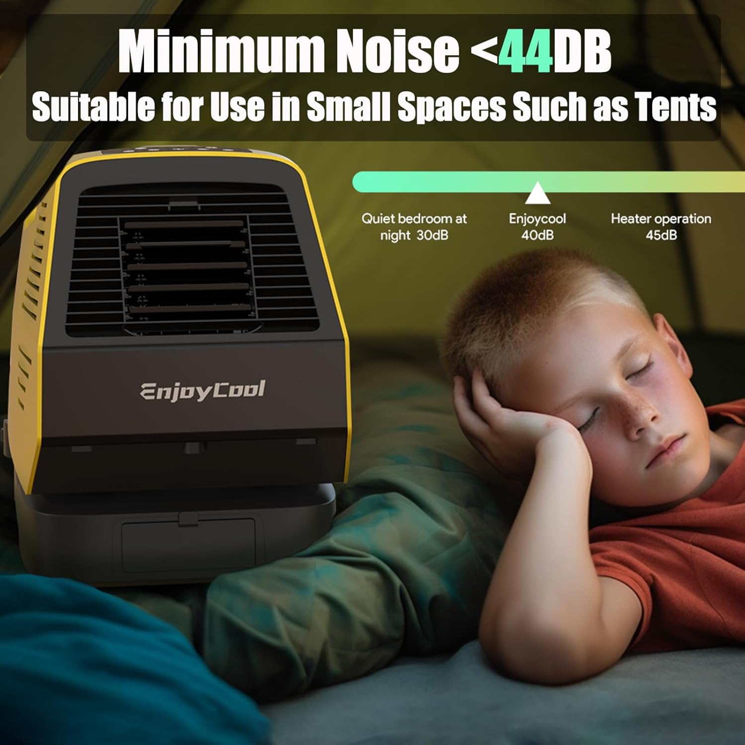 Enjoycool Portable Air Conditioners,2380BTU Fast Cooling Outdoor Air Conditioner•Ergonomic handle,Built-in Cool,Fan,Sleep Modes•24Volt 220W Low Power Consumption•tent air conditioner