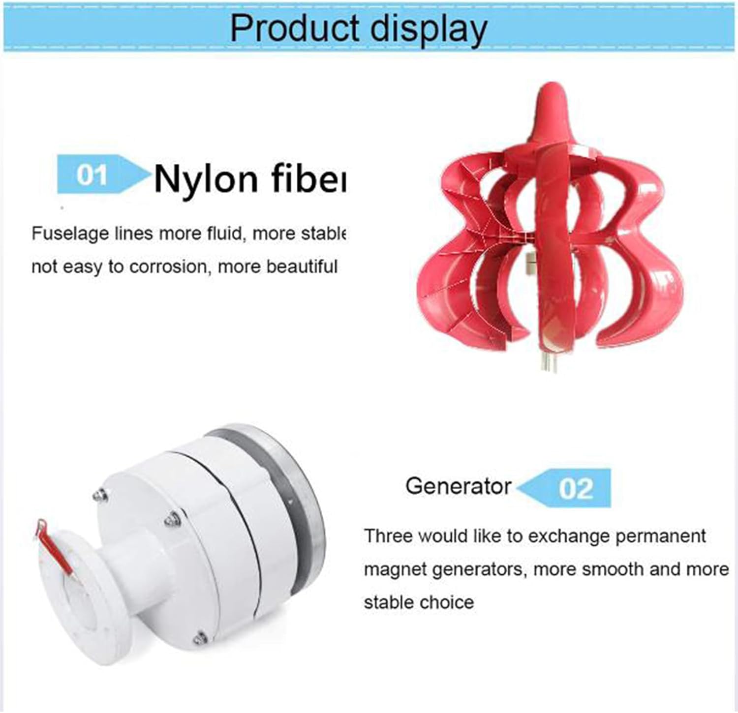 4 Blades Wind Turbines 6000W,Low Noise Generator AC 12V 24V 48V 220V Motor Kit Vertical Axi for Home Hybrids Streetlight