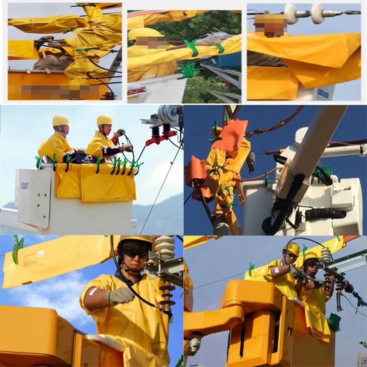 Large Outdoor Insulation Blanket, High Voltage Electrical Insulating Blanket with Clamps, for Substation Field Generator Room