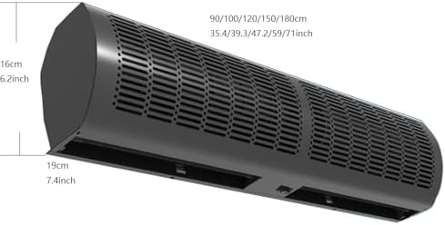 Black Energy-Saving Air Curtain Machine with Remote Control, Suitable for Elevator Cars and Shops, 2 Speed Adjustable(150cm(59inch))