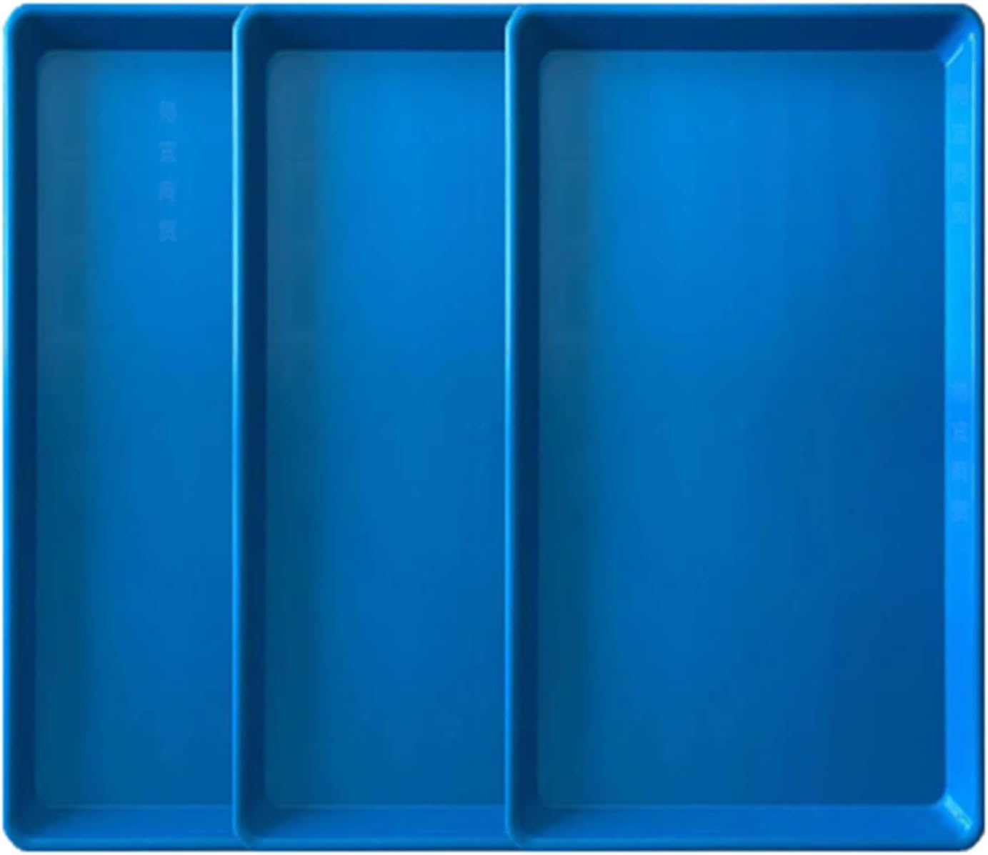 3 Large Plastic Trays Oil Drip Pan for Under Car Non-Slip Bottom Plastic Pan Refrigerator Tray Washing Machine Drip Pan(Blue,43x32x2.7cm/16x12x1in)