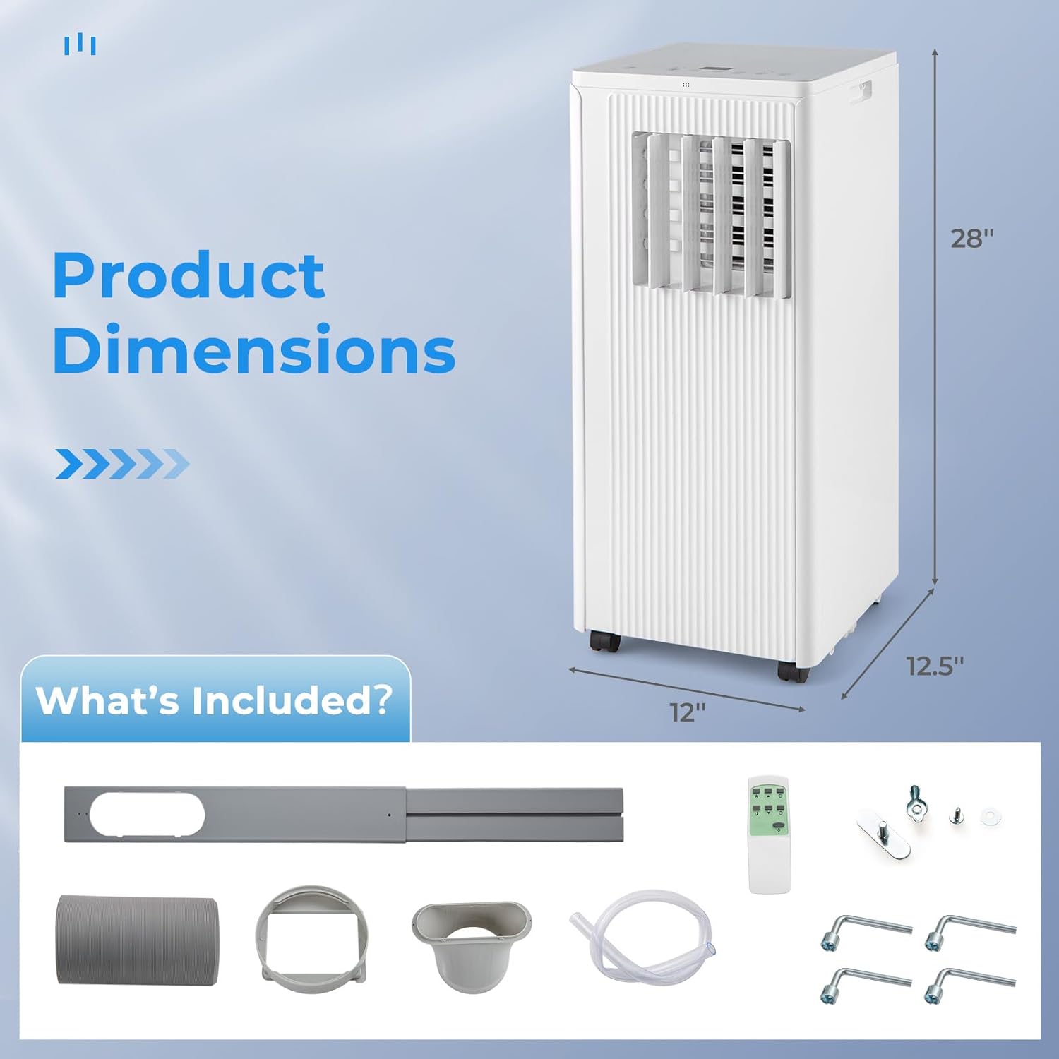 ARLIME Portable Air Conditioner 10000 BTU, 3-in-1 AC Unit w/Dehumidifier, Cool, Fan, 350 Sq.FT Cooling Area, Air Cooler with LED Display & Remote Control, Sleep Mode & 24H Timer, Window Kit Included