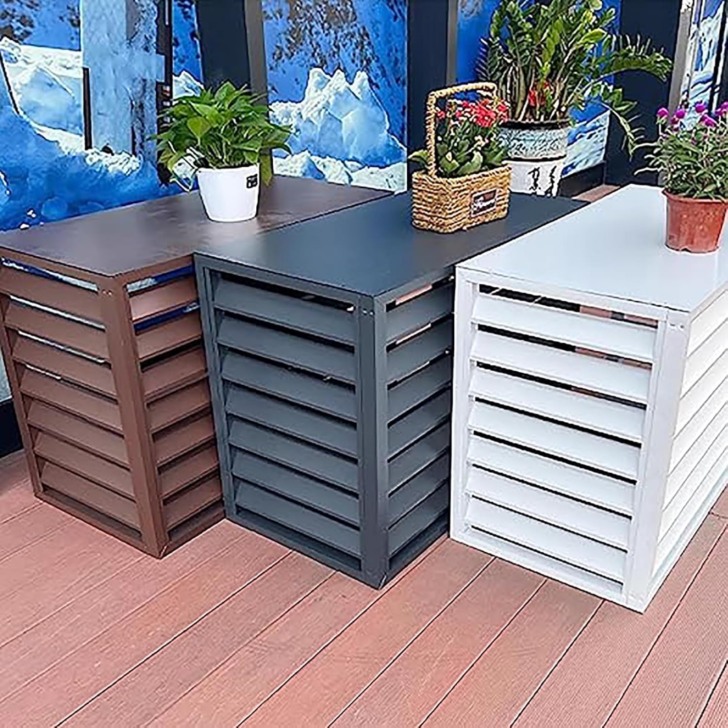 Cover for Outdoor Air Conditioner Fence Screen, Air Conditioning Covers, Trash Enclosure, Aluminum Air Conditioning Cover, Privacy Fence, Flower Rack Shutters