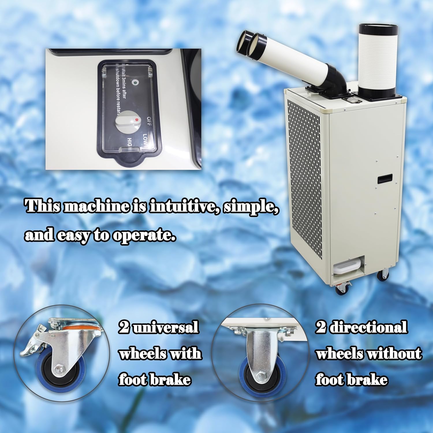 220V Industrial Air Conditioner MAC-45 Dual Tube Off White Industrial Cooling Workshops Equipment Cooling Capacity Refrigerant R410A