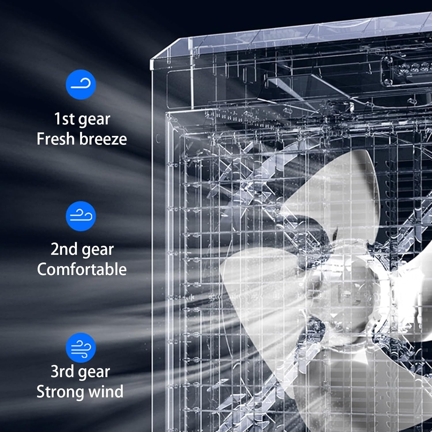 Portable Air Conditioners, Evaporative Air Cooler with 3 Speeds and Tank, 120°Oscillating Swamp Cooler for Room Office Factory