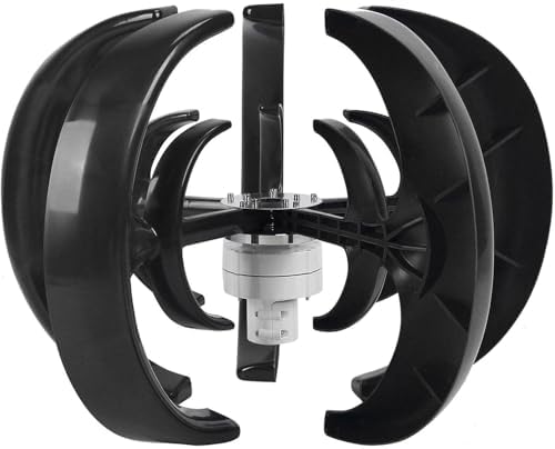 High Efficiency 12V/24V Vertical Axis Wind Turbine Kit - Compact Eco-Friendly Small Wind Generator, Quiet Renewable Energy Solution for Home Use, Efficient Windmill Motor System