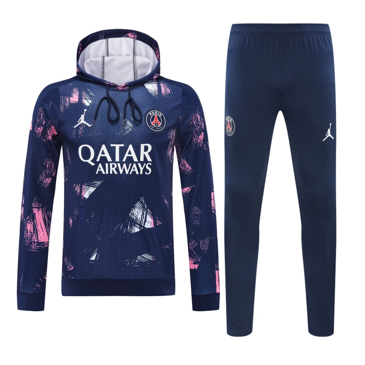 Conjunto manga larga PSG azul blanco y rosa efecto pintura - NewNow