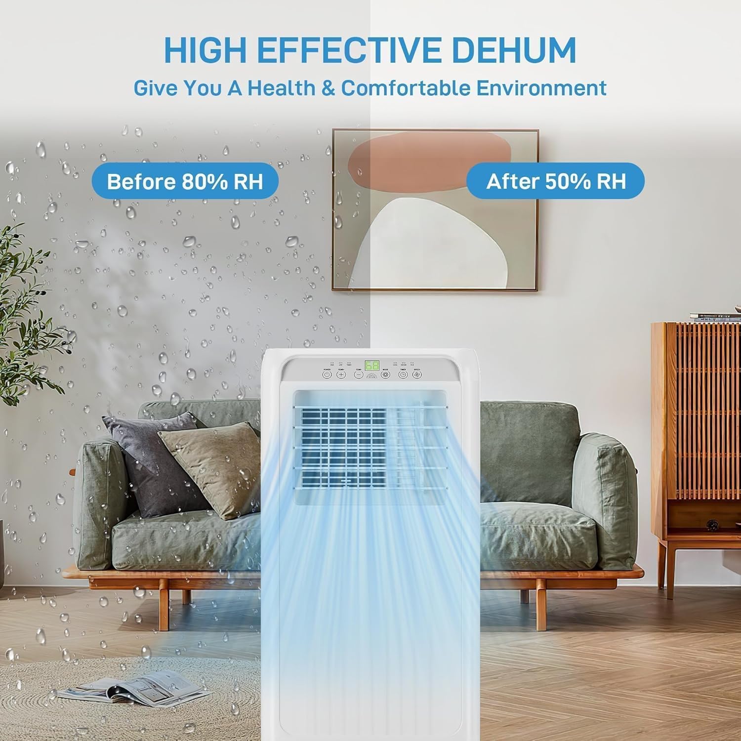 10000 BTU Portable Air Conditioner Cools Up to 450 Sq.Ft, 3-in-1 Fast Cooling AC Unit with Dehumidifier, Fan mode & Sleep Mode, Remote Control, 24H Timer, Easy Install Window Kit