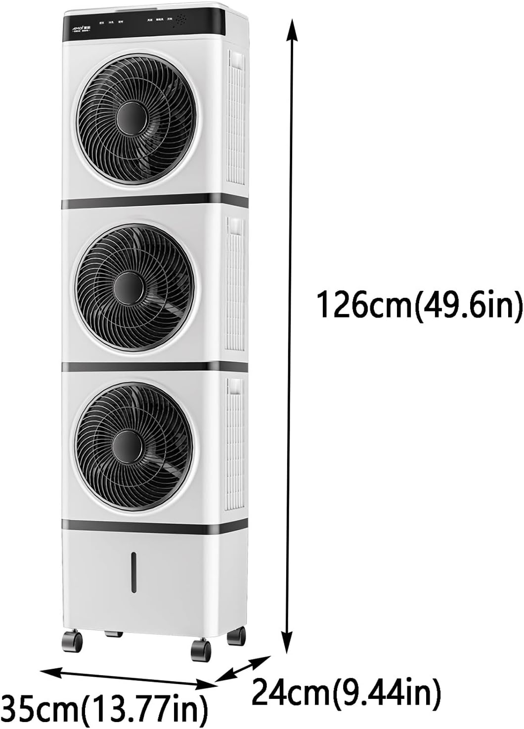 Evaporative Air Cooler/Portable Air Conditioners, Swamp Cooler for Bedroom Home Office; Oscillation Cooling Fan with 3 Speeds, 12H Timer, Remote Control(126cm(49.6in))