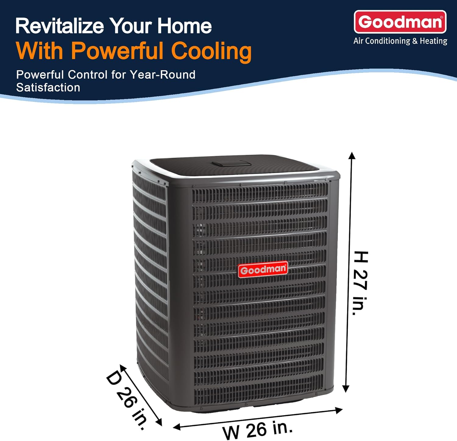 2 Ton 14.3 SEER2 Goodman Multi-Position Air Conditioner System with Models GLXS4BA2410 and CAPTA2422A3