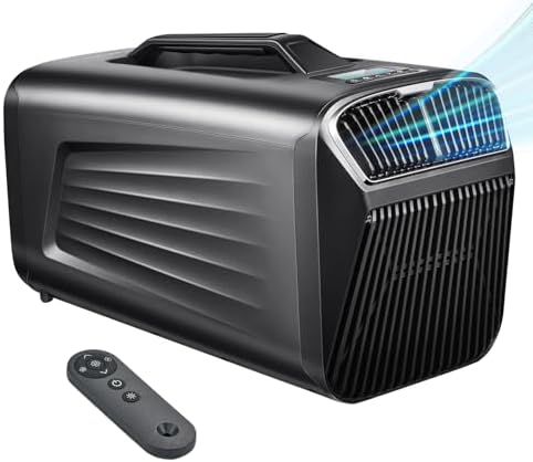 Portable Camping Air Conditioner for Outdoor and Indoor Use, Quiet Air conditoning For Small Rooms，5200BTU Fast Cooling Capacity for Tent AC (Gray)