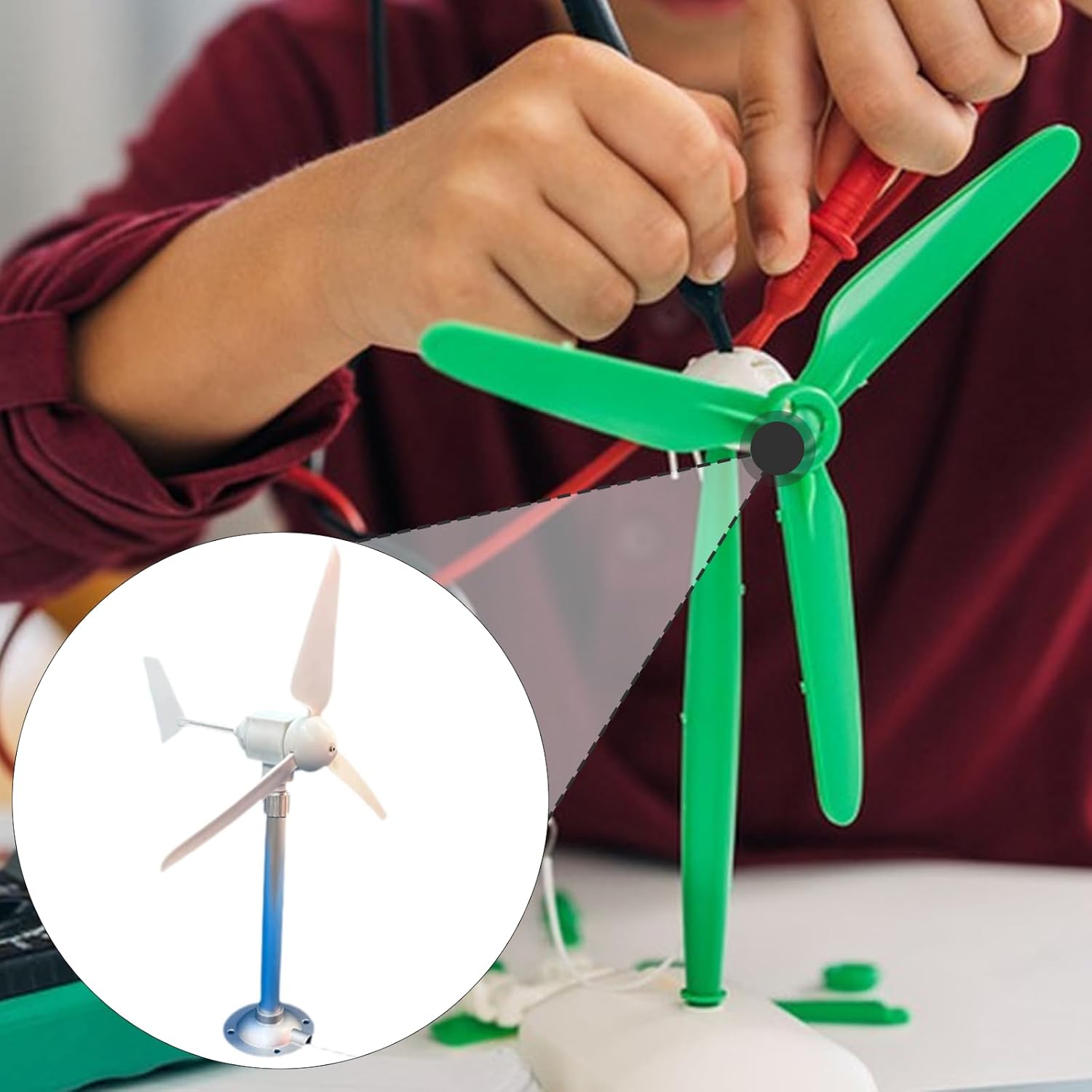 Three Wind Turbine Model Miniature Horizontal DIY Compact Professional Portable Automatic Steering Small Wind Turbine