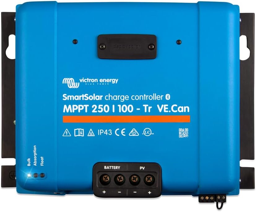 Victron Energy SmartSolar MPPT Tr VE.Can Solar Charge Controller (Bluetooth) - Charge Controllers for Solar Panels -250V, 100 amp, 12/24/36/48-Volt