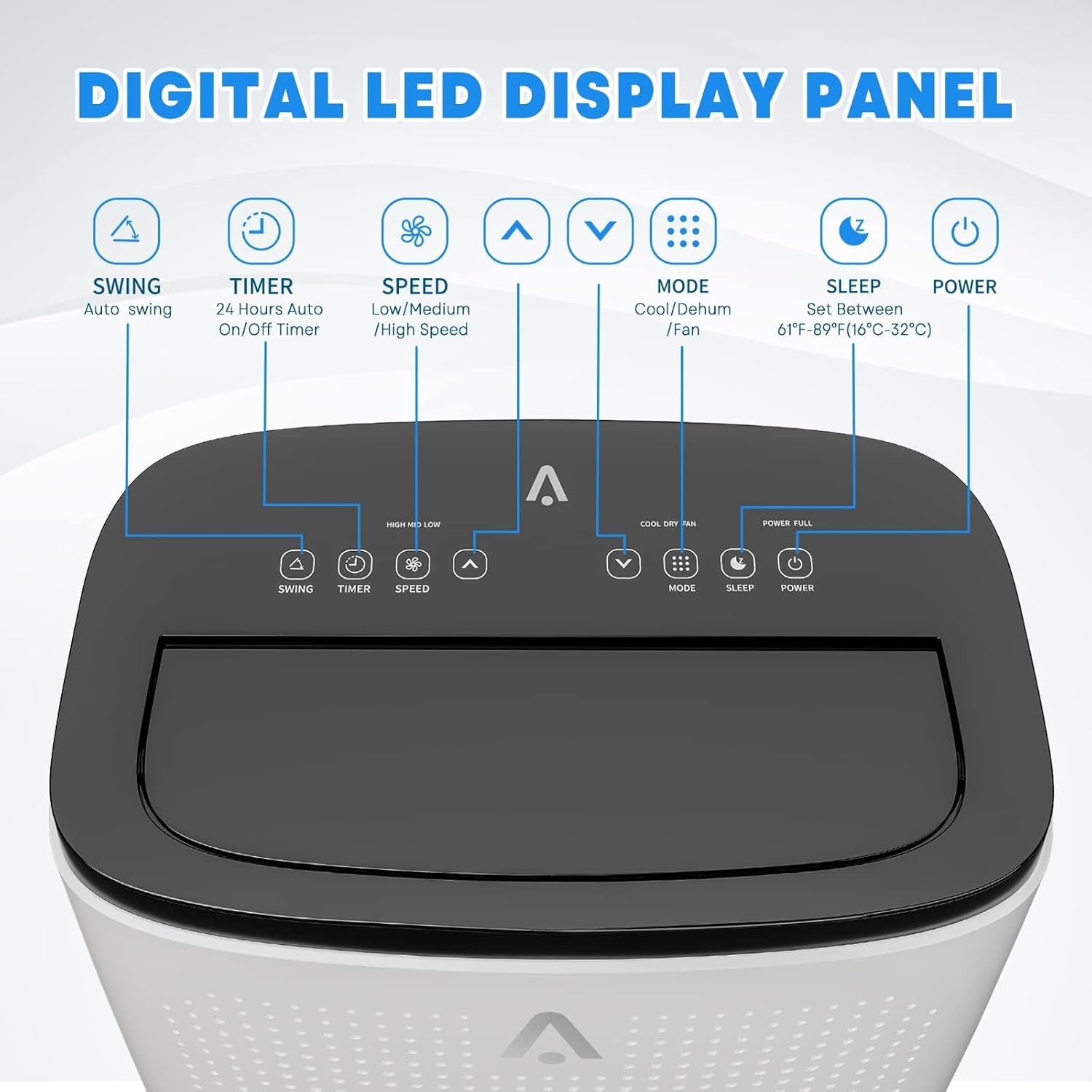 14000 BTU Portable Air Conditioner 3 - in - 1 Unit with Remote Control for Cooling 700 Sq.Ft Areas in Bedrooms, Living Rooms and Offices, Quiet Operation with Sleep Mode