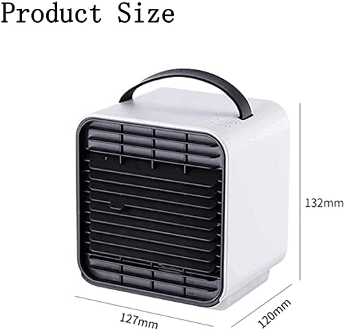 Portable Air Conditioner Fan, Mini Cooler with Large Capacity Water Tank and Fast Cooling Fan USB for Home, Office (Color : White)