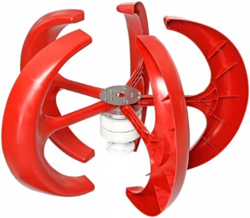 Red 9000W 5 Blades Vertical Axi Wind Turbines Generator Lantern 12V 24V Motor Kit Electromagnetic for Home Streetlight Use