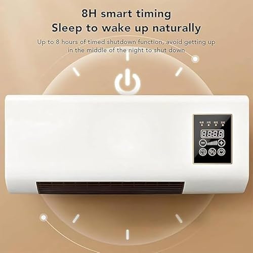 Glenmi Mini Wall Mounted Smart Cooling And Heating Air Conditioner Fan, 2000W Fast Natural Wind/Heating With Remote Control, Mounted Split AC/Heating System For Bedroom, Office, Bathroom(A)