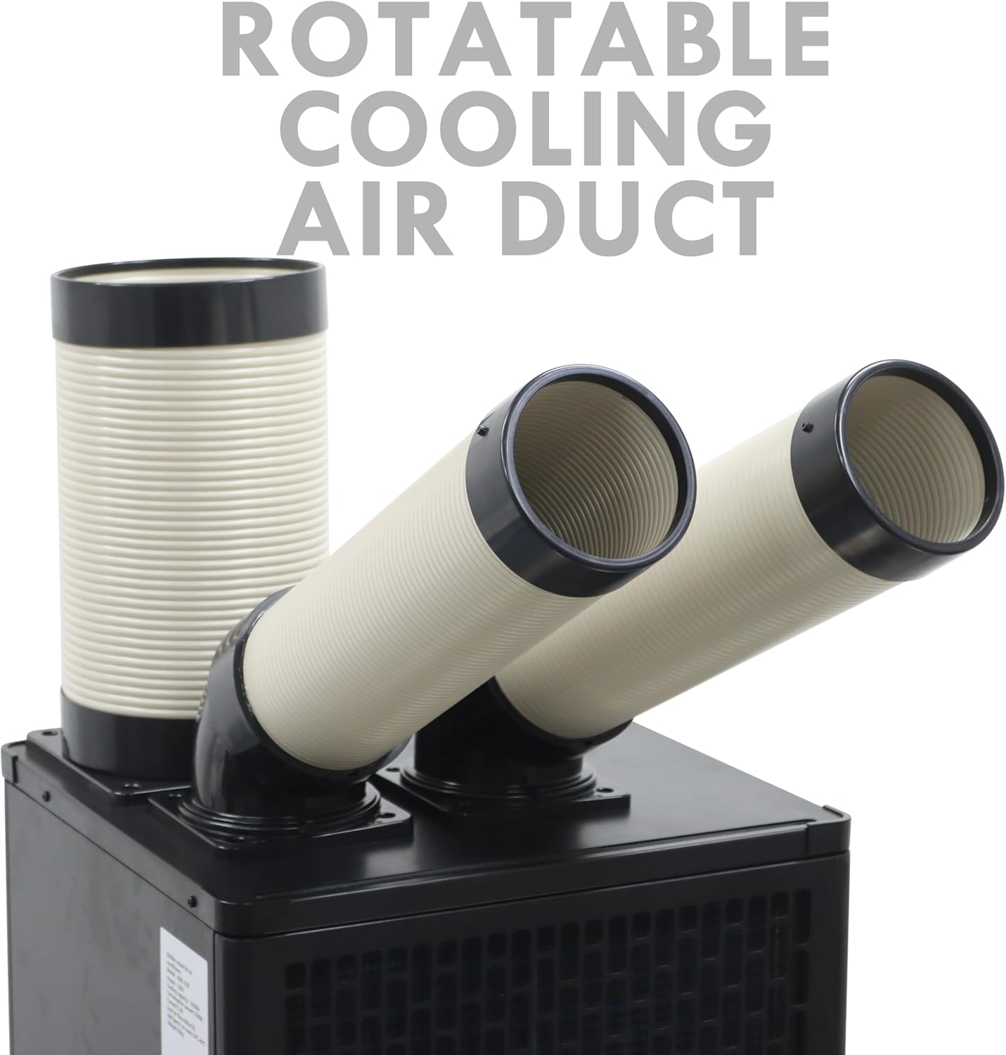 TECHTONGDA Industrial Spot Cooler Air Conditioner Commercial Mobile Outdoor Cooling Machine Aircon Double Outlets 550m³/h 12000BTU/h 220V Blcak