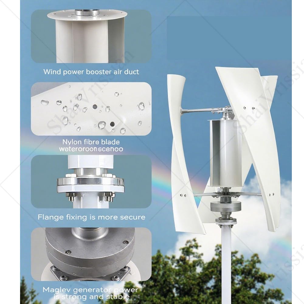 Magnetic Levitation Wind Turbine Inverter,Vertical Axis Wind Turbine Generator,with 3 Blade,Automatic Windward Adjustment,for Solar Wind Power Manufacturer Equipment 300W12V