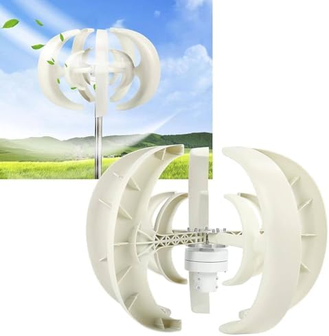 High Efficiency Vertical Axis Wind Turbine Kit - Compact 12V/24V Home Wind Generator for Renewable Energy Solutions, Eco-Friendly Power, Black