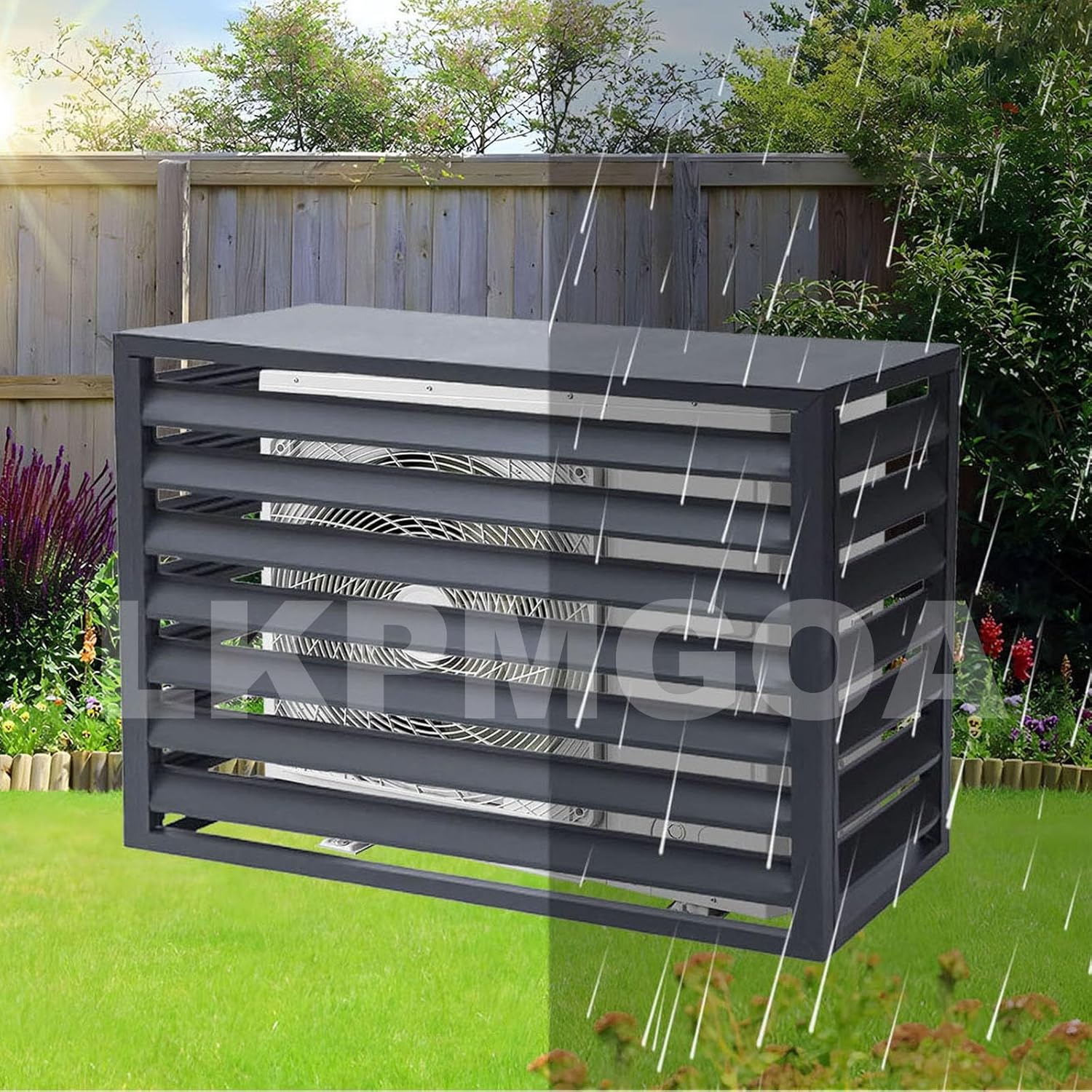 Aluminum Alloy Air Conditioner Fence, Support for Waterproof Plants, Privacy Fence, Theft Proof, Sturdy, Noise reducing(Brown,110cm)