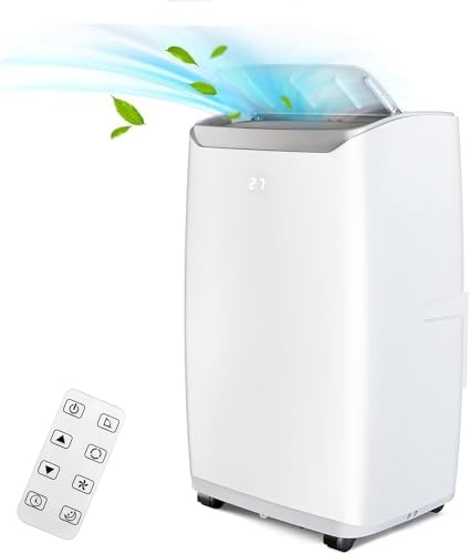 Portable Air Conditioner, 12000 BTUs Portable AC with Dehumidifier & Fan Function, 3 in-1 Room AC Cool up to 550 sq.ft, Smart/Sleep Mode, 3 Speed, 24H Timer, Window Kit