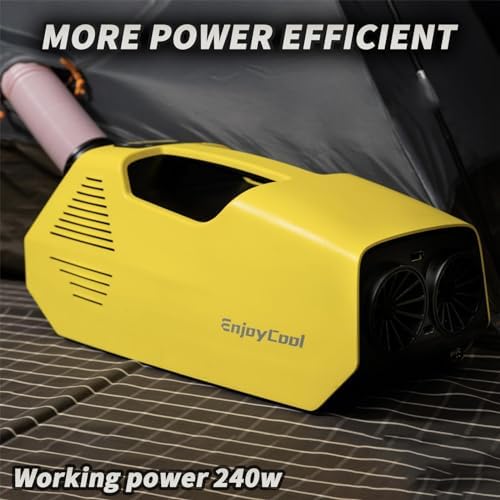 Portable air conditioner Fast Cooling Outdoor Built-in Cool Sleep Modes Bedroom Small Air Conditioner Portable for Room Office Camping Car Air Conditioner with Remote Control 2380 BTU Camping yellow