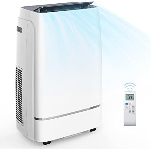 Joy Pebble Portable Air Conditioner, 12000 BTU for Room up to 550 sq. ft, Dehumidifier & Fan, Portable AC with 3 Fan Speeds, Automatic Louver Sweep,24H Timer, Remote Control, ECO