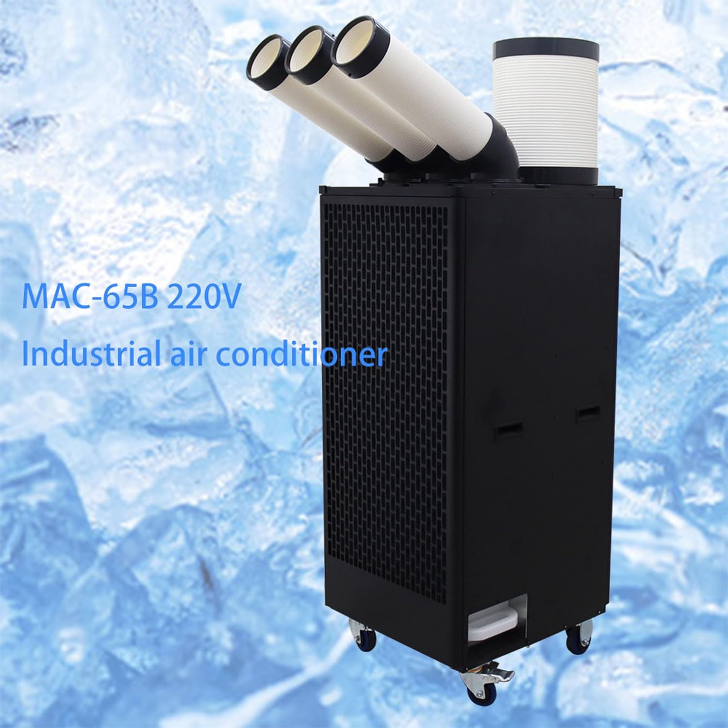 220V Industrial Air Conditioner Outdoor Air Conditioning Fan Equipment Three Tube 1000-1100m³/h Black