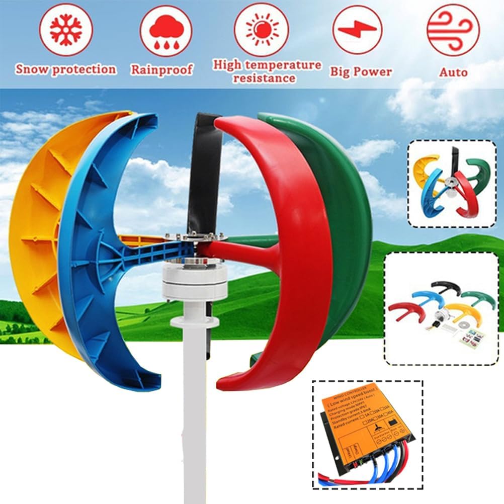 12V/24V/48V 1000W-3000W Vertical Axis Wind Turbine,No Noise Vertical Permanent Magnet Wind Turbine Generator(with Controller)