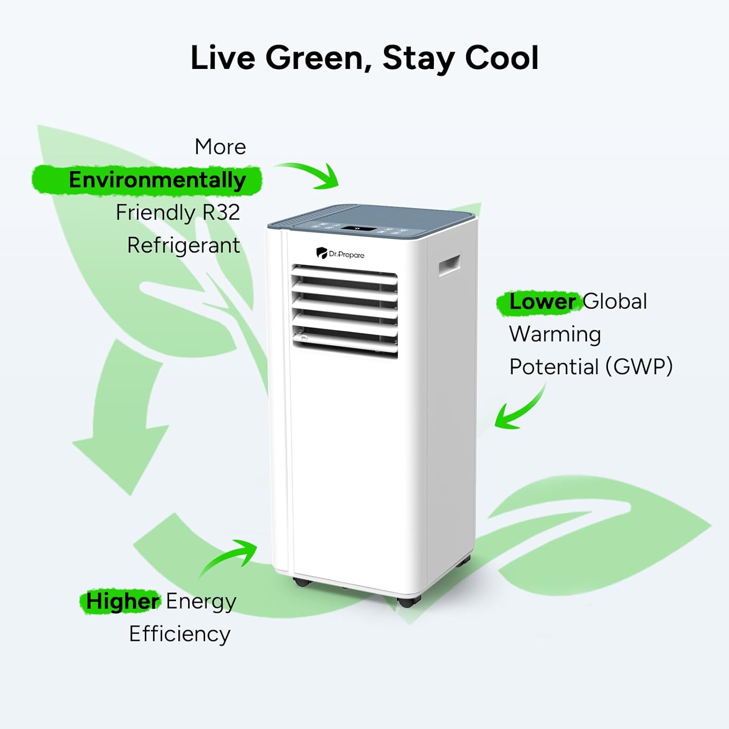 DR.PREPARE Portable Air Conditioner, 8000 BTU AC Unit with Smart WiFi Enabled, APP & Remote Control, Fan & Dehumidifier, 24H Timer, Sleep Mode, Window kit, Cools Room Up to 350 Sq. Ft